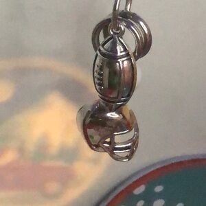 Silver Football Charm